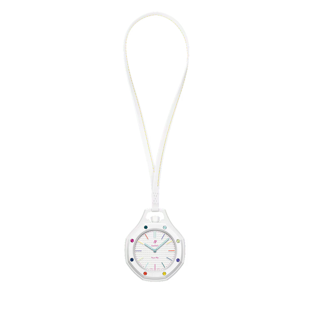 HUIT BLANC Royal Pop model watch with Bio Ceramic case and white silicone strap